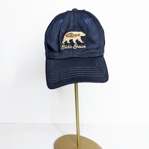 Eddie Bauer Other - Eddie Bauer NWT Dad Hat One Size Blue Embroidered Bear Logo Baseball Cap